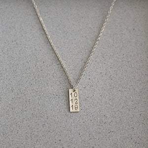 14k Custom Date Necklace