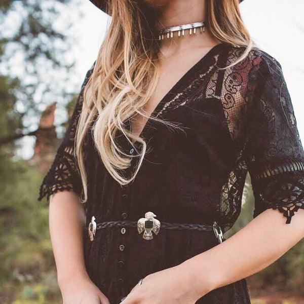Thunderbird Fringe Concho Belt
