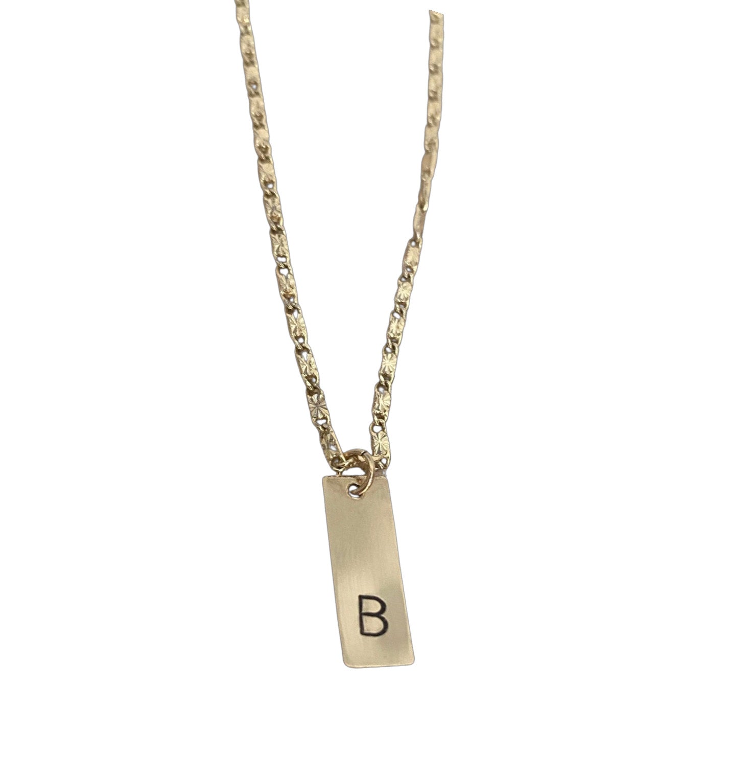14k Stamped Initial Necklace