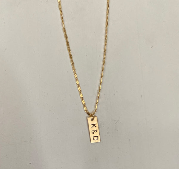 14k Stamped Initial w/ stone