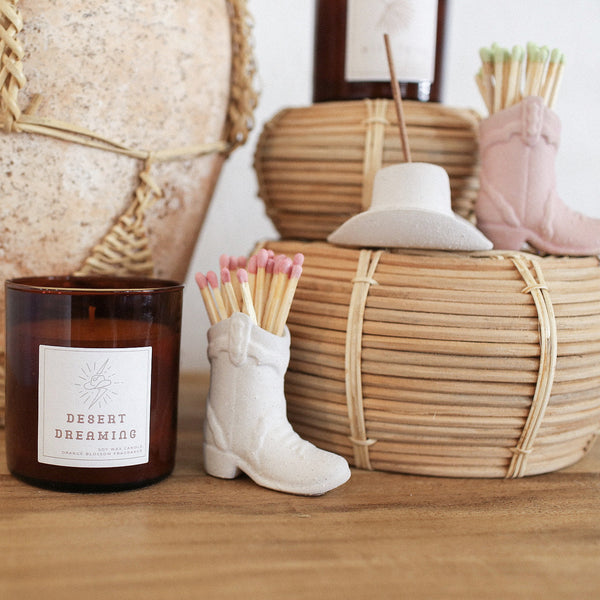 Cowboy Hat Incense Holder - White