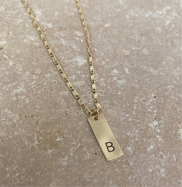 14k Stamped Initial Necklace