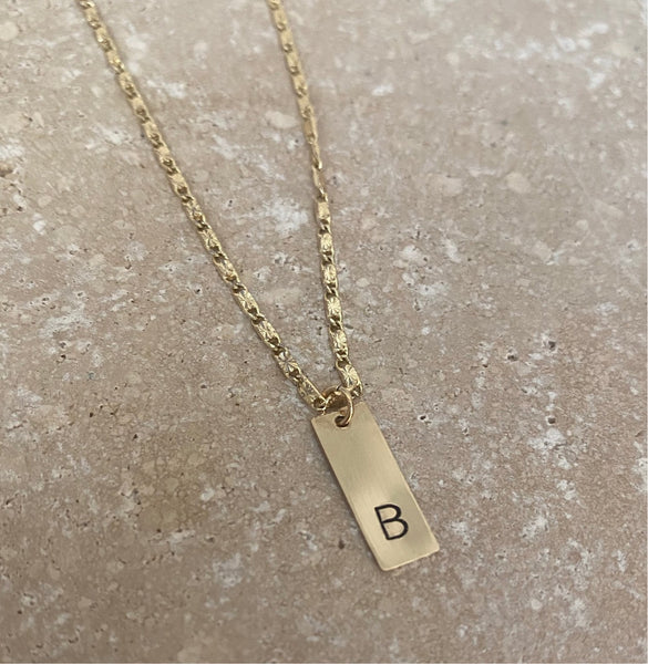 14k Stamped Initial Necklace